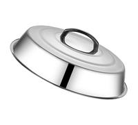 Dôme de Grille Rond en Acier Inoxydable, Cuisson Vapeur, Argenté | Fond Fromage Rapide, Chaleur Uniforme, Moins D’éclaboussures, pour Œufs et Steaks, Usage Intérieur