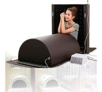 Dôme De Sauna Infrarouge Lointain,Capsule De Sauna Personnelle à Couverture Complète à 360 Degrés Avec Oreiller,Sauna Professionnel Avec Tapis Infrarouge Avec Pierres De Tourmaline Et Germanium,Brown