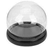 Dôme de Verre Globe pour Fleur Éternelle, Base Bois Noire | Vitrine de Table Décorative, Légère et Portable, Verre et Bois, Forme Globe, Noir