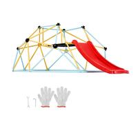 Dôme d'escalade de 2,4 m-Duoku-Grimpeur à Dôme Géométrique-Supportant 272 kg avec Toboggan-Convient aux Enfants de 3 à 9 Ans