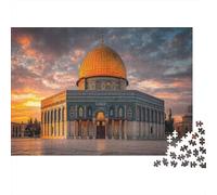 Dôme du Rocher 1000 Pièces Puzzle Adultes Mosquée de Jérusalem Cadeau pour Les Amants Ou Les Amis Art De Mur Moderne Puzzle De Qualité Supérieure Multi Colour Jeu D'Intelligence 1000pcs (75x50cm)