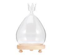 Dôme en Verre avec Base, Cloche Décorative pour Fleurs, Ambiance Noël | Verre Transparent, Présentation Protégée sans Poussière, Convient aux Roses, Bougies LED et Décoration de Table ou Chevet
