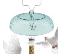 Dôme Mangeoire à Oiseaux - ABS Acier Inoxydable 24x24x7cm | Protection Contre la Pluie extérieure Protection complète, Anti-humidité, Pare-Neige | Mangeoire à colibris Suspendue pour Jardin,