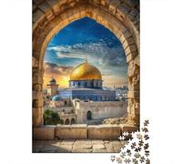 Dome of The Rock Puzzle Jerusalem 1000 Pièces Papier Recyclé pour Adultes Et À Partir De 12 Ans Puzzle Jeu Éducatif pour Se Détendre Excellente Idée De Cadeau 70x50cm/1000pcs