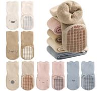 Domee Chaussettes Hiver Chaudes Antidérapante Éponge Coton Bébé Lot de 5 Animaux Mignons 1-3 Ans (Taille du Fabricant M)