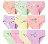 Domee Culotte Coton sous-Vêtement Slip Confort Fille Lot de 10 Lapin et Chaton 2-4 Ans (Taille du Fabricant M)