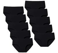 Domee Culotte Shorty sous-vêtement Coton Ado Fille Lot de 10 Noir 11-13 Ans ((Taille Fabricant: L)