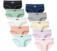 Domee Lot de 10 culottes en coton pour adolescentes, 11-13 ans