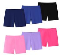 Domee Shorts Legging Court Cycliste Coton Gymnastique Enfant Fille Lot de 6, Joyaux 10-12 Ans (Taille du Fabricant M)