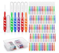 Domensi Lot de 80 brosses interdentaires en vrac à poils souples avec capuchons pour le nettoyage des appareils dentaires, outils de nettoyage pour orthodontie sensible, nettoyage des dents