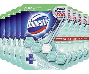 Domestos Power 5 Nettoyant pour WC au chlore - Pleine puissance jusqu'à 300 rinçages - 9 x 55 g - 495 g