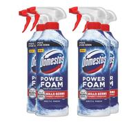 Domestos Power Foam Toilet & Bathroom Cleaner Spray Arctic Fresh, 4 Pack of 450ml