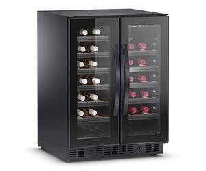 DOMETIC E40FGD Cave à vin avec 2 zones de température et double porte en verre pour 40 bouteilles Noir