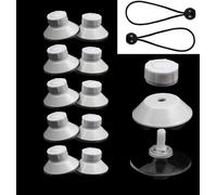 Dometic - Système de fixation sans perçage - Accessoires de camping-car - Ventouse Kampa - Dometic - Accessoires de camping - Lot de 10 avec 2 cordes en caoutchouc (blanc)