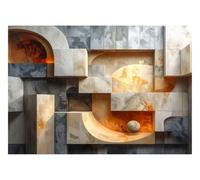 DOMEVISTA Papier Peint Intissé Abstrait 3D Géométrique 200 x 149 cm | géométrique 3d abstrait moderne relief décoration murale; Fabriqué en Allemagne; colle incluse.