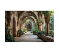 DOMEVISTA papier peint intissé cloître arches pierre gothique ancien trompe-l’œil 350 x 260 cm H2523