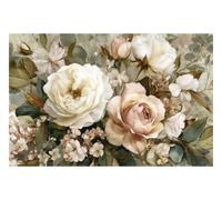 DOMEVISTA Papier Peint Intissé Magnolia Blanc Rose Vintage 450 x 280 cm | Branches élégantes, pétales ivoire et touches rosées sur un fond patiné raffiné; Fabriqué en Allemagne; colle incluse.