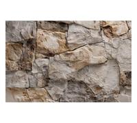 DOMEVISTA Papier Peint Pierre Naturelle Beige Gris Mur Roches 350 x 260 cm | ardoise blocs joints relief mineral brut chalet campagne authentique texture massif; Fabriqué en Allemagne; colle incluse.
