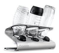 DOMHUS® Égouttoir de qualité supérieure pour portebouteille SodaStream en acier inoxydable avec tapis d'égouttement Compatible avec les bouteilles en verre Soda Stream Crystal, Easy, Fuse, Emil