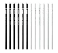 Domicubes 12 Pièces Crayons Fusains Noirs et Blancs, Crayon de Charbon de Bois Blanc Crayons Dessin Noir de Croquis Stylo Surligné Crayon à Dessin de Couleur pour Les Débutants et Des Artistes