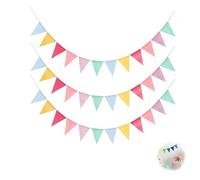 Domicubes Multicolor Fanions Banderole, 12M /36Ft Réutilisable Fanion Guirlande, Drapeaux Triangulaires Intempéries Chaîne Fanions Extérieur Pour Bannière Anniversaire, Mariage, Fête, Extérieur Jardin