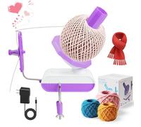 Domigard Enrouleur de fil électrique pour crochet, toupie de tricot de 283,5 g avec forte tension et vitesse réglable, laine à rotation automatique pour les amateurs de tricot (violet, 283,5 g)