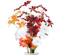 Domigard Fleurs Artificielles & Plantes en Soie Faux - Résistantes aux Intempéries, Extérieur - Décoration Réaliste pour Maison, Bureau, Mariages et Événements, 7 Fleurs - Style Rétro