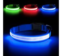 DOMIGLOW Collier lumineux pour chien - Collier LED réfléchissant rechargeable par USB, résistant à l'eau pour promenade de nuit et camping (bleu roi, taille XL)