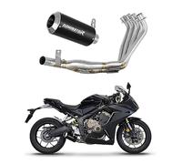 DOMINATOR Ligne complète d'échappement Collecteur Silencieux GP NOIR compatible avec CBR 650 R 2019-2023