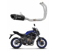 DOMINATOR Ligne complète d'échappement Collecteur Silencieux HP8 NOIR compatible avec MT 07 2014-2020