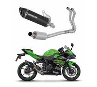 DOMINATOR Ligne complète d'échappement Collecteur Silencieux HP8 NOIR compatible avec NINJA 400 2018-2023