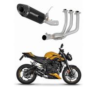 DOMINATOR Ligne complète d'échappement Collecteur Silencieux HP8 NOIR compatible avec Street Triple 765 RS 2024-2025