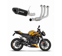 DOMINATOR Ligne complète d'échappement Collecteur Silencieux HP8 NOIR compatible avec STREET TRIPLE 765 S/R/RS 2023-2024
