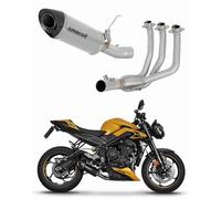 DOMINATOR Ligne complète d'échappement Collecteur Silencieux Titane HP8 compatible avec Street Triple 765 RS 2024-2025