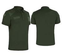 DOMINATOR URBAN COMBAT Polo à Manches Courtes pour Hommes Army Tshirt Séchage Rapide Respirant Patte de Boutonnage Polo, avec Panneau Velcro, Rip-Stop Olive S