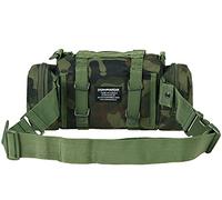 DOMINATOR URBAN COMBAT Sac à bandoulière Scorpion II, Sac de Taille, système Molle, Vert/forêt Camouflage panthère