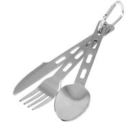 DOMINATOR URBAN COMBAT Set d'ustensiles de camping 3 pièces, ensemble touristique couteau, fourchette, cuillère, couverts touristiques en acier inoxydable avec mousqueton