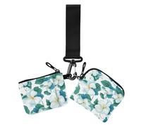 Dominica Bois Caraibe Beauty Flower and White Lot de 2 porte-cartes pour femme Grande capacité avec poche zippée pour pièces de monnaie pour un usage quotidien, Dominique Bois Caraibe Beauté Fleur et