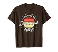 Dominique l'homme L'Icône La Légende T-Shirt, Homme, Marron, 3XL