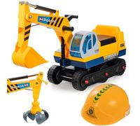 Dominiti Pelleteuse avec 2 pelles Jaune + Casque