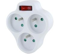 Domino 3x16A + Interrupteur - Blanc - Chacon