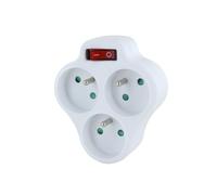 Domino 3x16A + Interrupteur - Blanc - Chacon