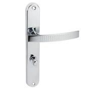 Domino ALMA ECO M6 Poignée de Porte WC 78 mm - Gauche et Droite - Forme L - Aluminium Chromé pour Salle de Bain