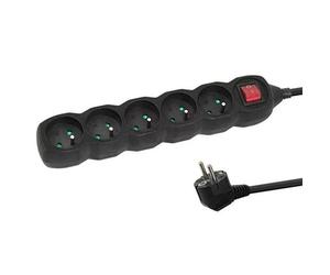 Domino - barrette Esperanza ELK214K Multiprise 5 prises, 1,5 m, noir