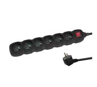 Domino - barrette Esperanza Multiprise ELK218K Multiprise 6 prises, longueur 3 m, noir