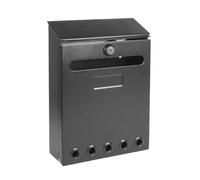 DOMINO Boîte aux lettres murale en métal - 180 x 60 x 250 mm - Anthracite - Boîte aux lettres compacte avec serrure - Résistante aux intempéries et robuste