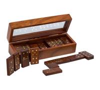 Domino con caja de madera marron
