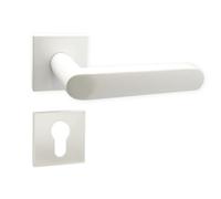 domino Denver-QR SLIM - Poignée de porte PZ - Cylindre profilé - Rosace carrée - Poignée de porte pour porte de chambre, de bureau, porte de cave et porte intérieure - Ferrures de porte en aluminium -