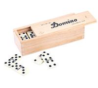 Domino Double 6 - 28 Pieces, Petite Boite Bois Coulissante, 2 A 4 Joueurs