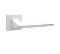 Domino ELENA QR SLIM Poignée de Porte Blanche Sans Rosace | Rosace Carrée | Pour Chambre et Bureau | Ferrures en Aluminium